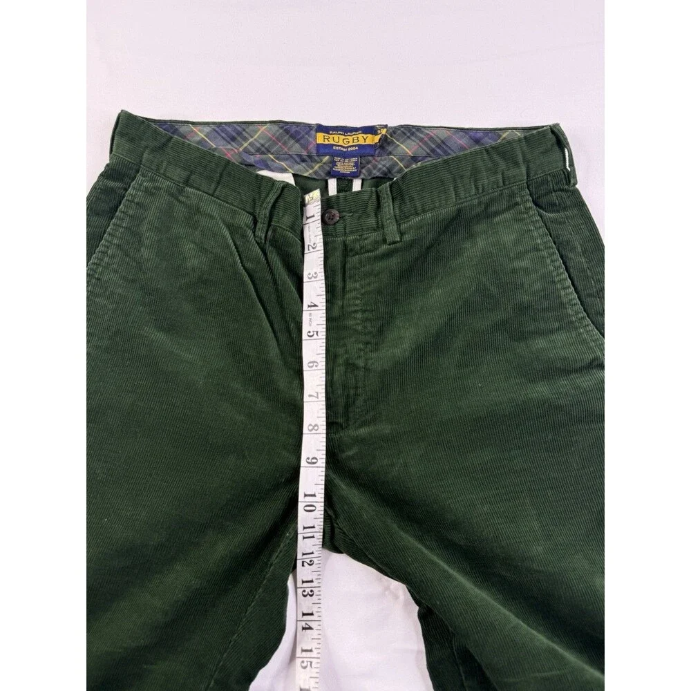 Polo Ralph Lauren Rugby Corduroy Pants Size 32 Mens Preppy Green Chino